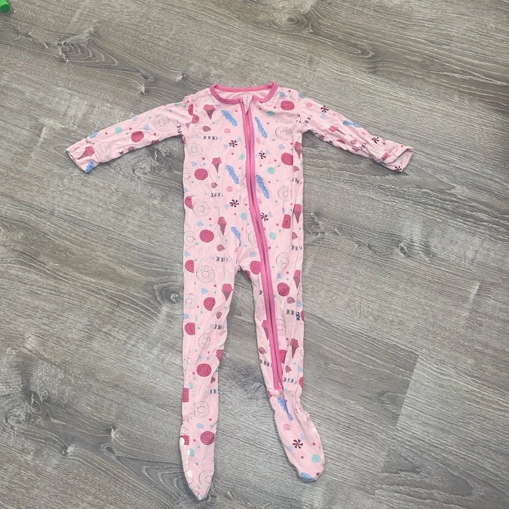 Kickee Pants Pink Cake Pop Candy Dreams One Piece Footie Pajamas 6-12 Months